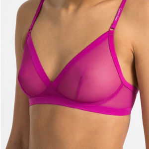 Calvin Klein hot pink triangle mesh bra never wor